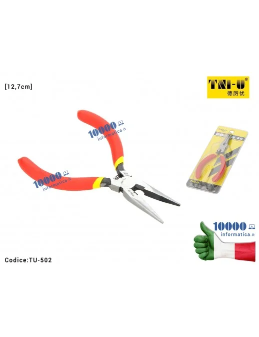 TU-502 Mini Pinza Becchi Lunghi TNI-U TU-502 Alto Tenore di Carbonio Acciaio Inox (12,7cm) con impugnatura antiscivolo Tweeze...