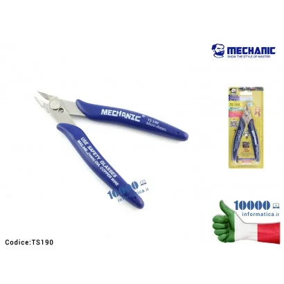 TS190 Pinza Tronchesina Professionale MECHANIC TS190 Alto Tenore di Carbonio Acciaio Inox Curved Electric Cutting Pliers Cutt...