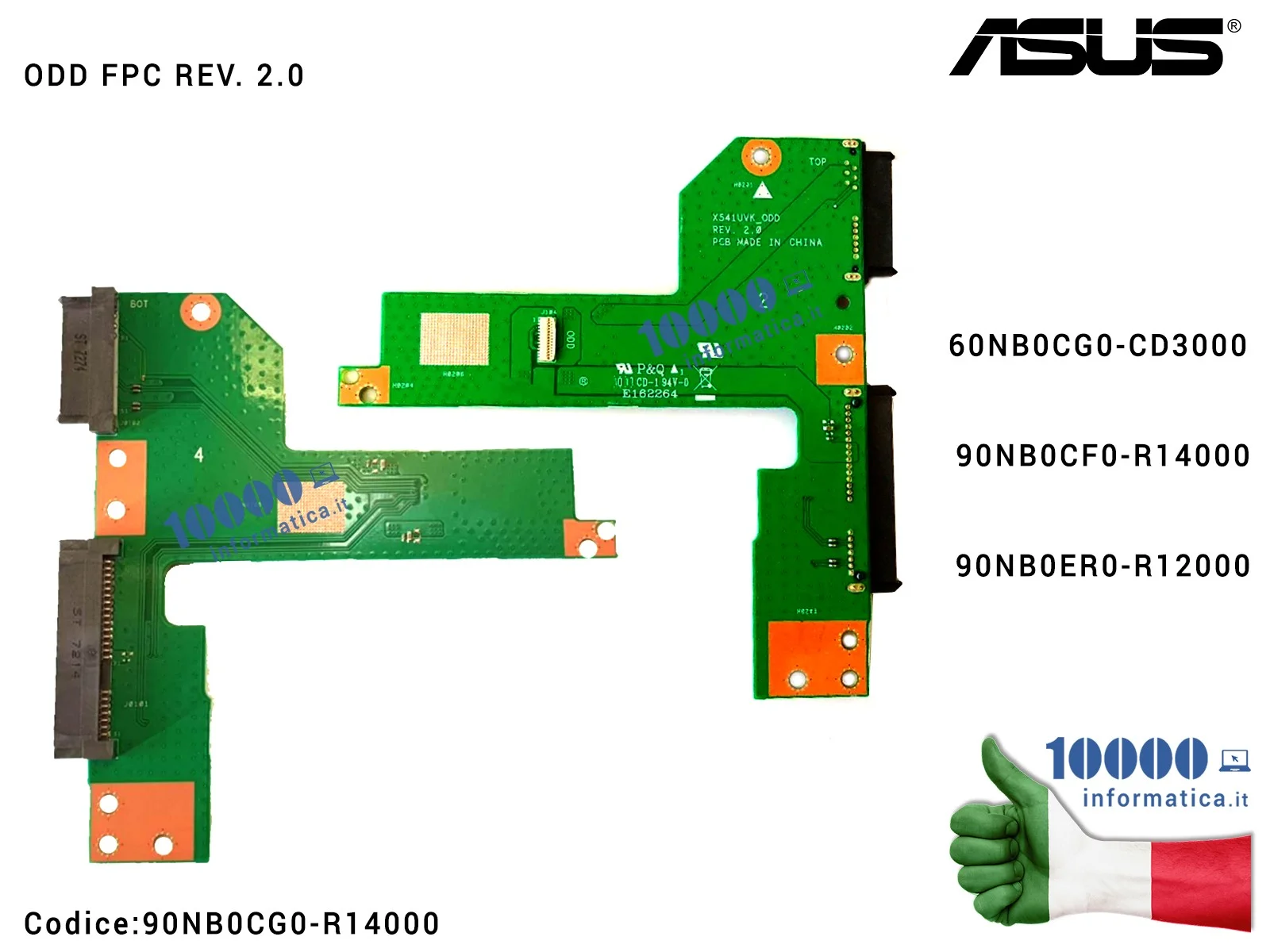 90NB0CG0-R14000 Connettore HDD Board Hard Disk Scheda Lettore Ottico ASUS X541U X541UV X541UVK X541UAK 60NB0CG0-CD3000 90NB0C...
