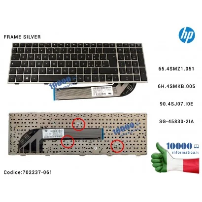 702237-061 Tastiera Italiana HP ProBook 4540S 4545S (FRAME SILVER) 683491-061701485-061 708433-061 65.4SMZ1.051 6H.4SMKB.005 ...