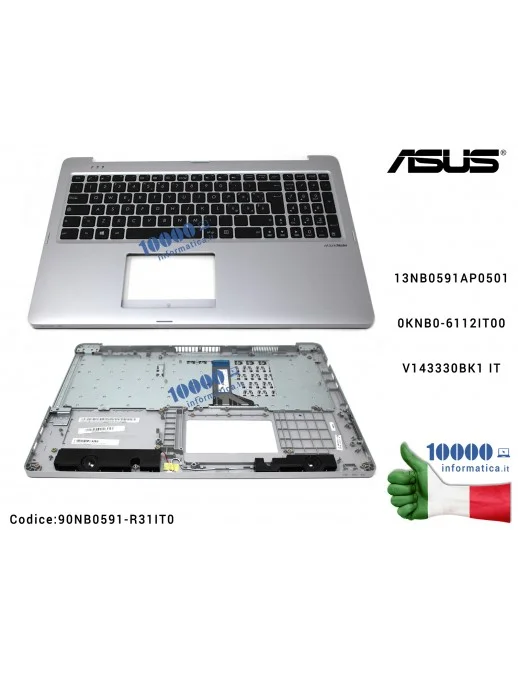 90NB0591-R31IT0 Tastiera Italiana Completa di Top Case Superiore ASUS Transformer Book Flip TP550L TP550LA TP550LD TP550LJ 13...
