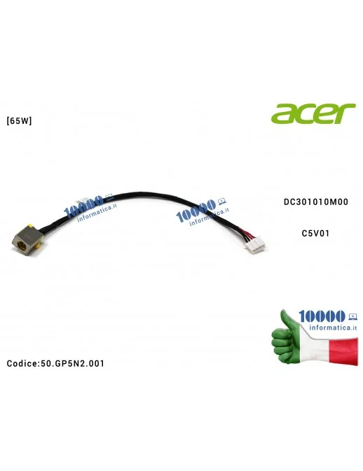 50.GP5N2.001 Connettore alimentazione per Acer Aspire 3 A315-53 series N17C4 power connector Connettore DC Power Jack ACER As...