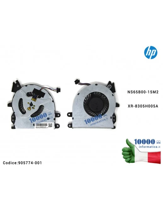 905774-001 Ventola di Raffreddamento Fan CPU HP ProBook 450 G4 455 G4 NS65B00-15M2 XR-8305H005A
