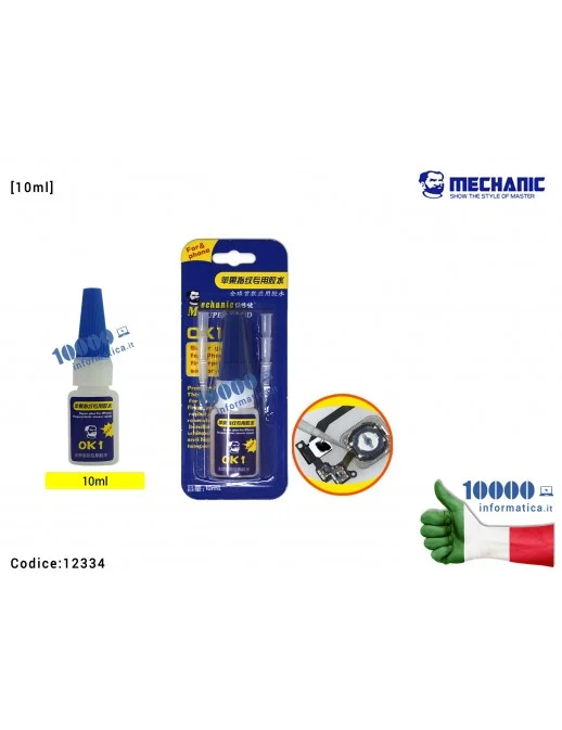 12334 Super Colla MECHANIC OK1 [10ml] Super Glue per Riparazioni Sensore d'impronta Fingerprint iPhone Repair
