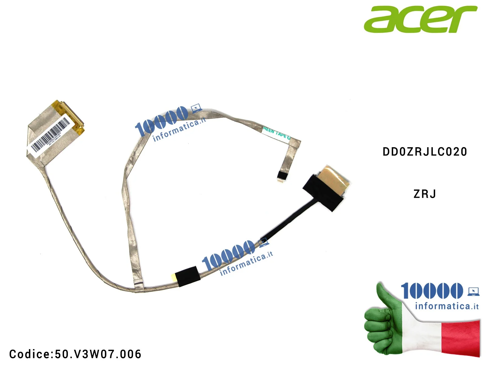 50.V3W07.006 Cavo Flat LCD ACER TravelMate 5360 5360G 5760 5760G 5760Z 5760ZG 5360 TM5360 TM5360G TM5760 TM5760G TM5760Z TM57...