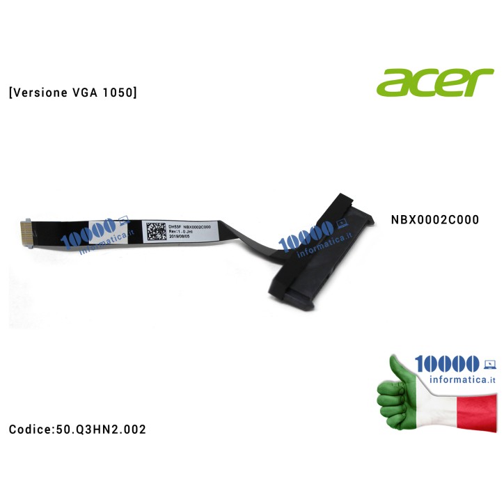 Cavo Hard Disk HDD ACER Nitro AN515-52 AN515-53 Predator Helios 300 PH315-51 PH317-52 [Versione VGA 1050] NBX0002C000 50.Q3HN2.0