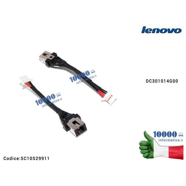 Connettore di Alimentazione DC Power Jack LENOVO IdeaPad S340 S340-14IWL S340-14API S340-S340-15API (81NC) S340-15IWL DC301014G0
