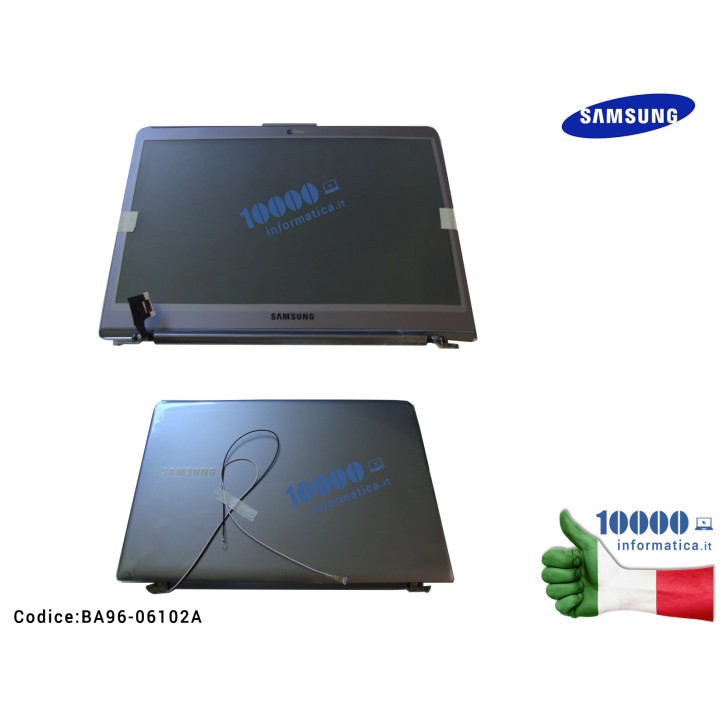 Display Assembly Completo di Cover LCD Cornice Cerniere Copricerniere SAMSUNG NP530U3C NP530U3B NP535U3C 532U3C [SILVER] 133HD30