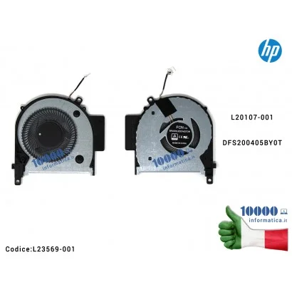 L23569-001 Ventola di Raffreddamento Fan CPU HP Envy X360 15-CP 15M-CP 15-CN 15M-CN TPN-W134 L20107-001 DFS200405BY0T