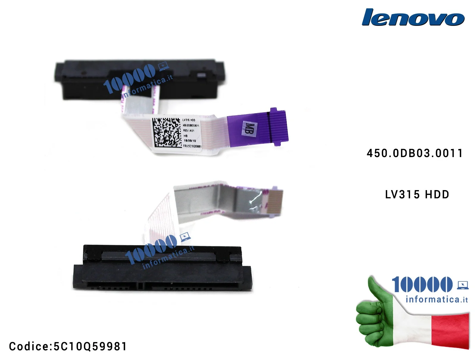 5C10Q59981 Cavo Connettore FFC Hard Disk HDD SATA LENOVO V130 V330 V330-15IKB V130-15 450.0DB03.0011 5C10Q59981 LV315 HDD