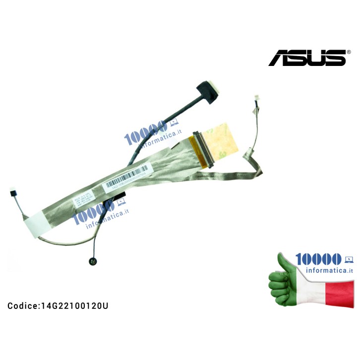 Cavo Flat LCD ASUS K52 K52F K52JR [Versione per Display LCD inverter CCFL] (microfono incluso) 1422-00RL000 K52DE K52DR A52DR K5