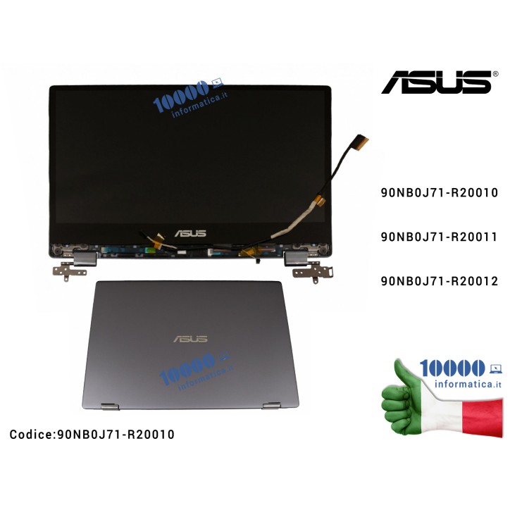 Display Assembly Modulo Touch Screen + Cover LCD + Cerniere ASUS VivoBook Flip 14 TP412U TP412UA TP412F TP412FA [Star Grey]