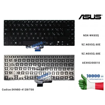 0KNB0-412BIT00 Tastiera Italiana ASUS VivoBook Max 15 X510UA X510UQ F510UA [NO FRAME] NSK-WK6SQ 9Z.N0XSQ.68E AEXKGI00010