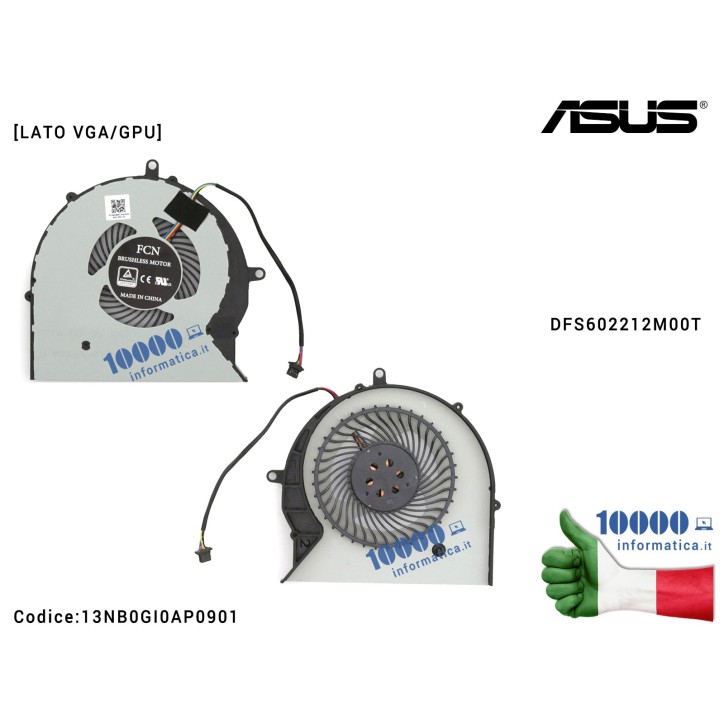 Ventola di Raffreddamento Fan GPU ASUS ROG STRIX SCAR FX503 GL503 FX503V FX503VM GL503V GL503VM GL703V GL703VM DFS602212M00T Ventola di Raffreddamento Fan GPU ASUS ROG STRIX SCAR FX503 GL503 FX503V FX503VM GL503V GL503VM GL703V GL703VM DFS602212M00T