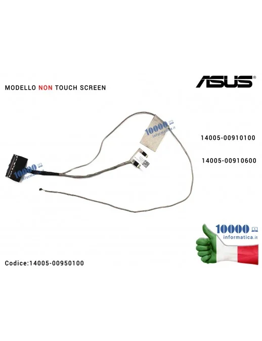 14005-00950100 Cavo Flat LCD ASUS [NON TOUCH] Q550 Q550LF N550 N550JA N550JV N550LF N550JK [VERSIONE NON TOUCH] 14005-0091010...