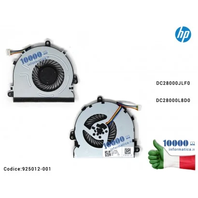 925012-001 Ventola di Raffreddamento Fan CPU HP Pavilion 15-BS 15-BW 250 G6 255 G6 TPN-C129 TPN-C130 DC28000JLF0 DC28000L8D0