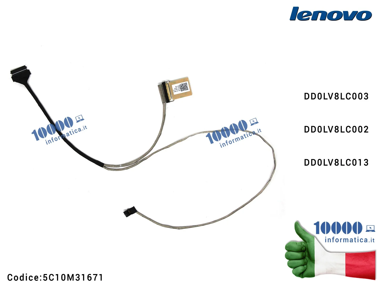 5C10M31671 Cavo Flat LCD LENOVO IdeaPad V510-14ISK V510-14IKB (Q80T8) E42-80 E52-80 (PER WEBCAM) DD0LV8LC003 DD0LV8LC002 DD0L...