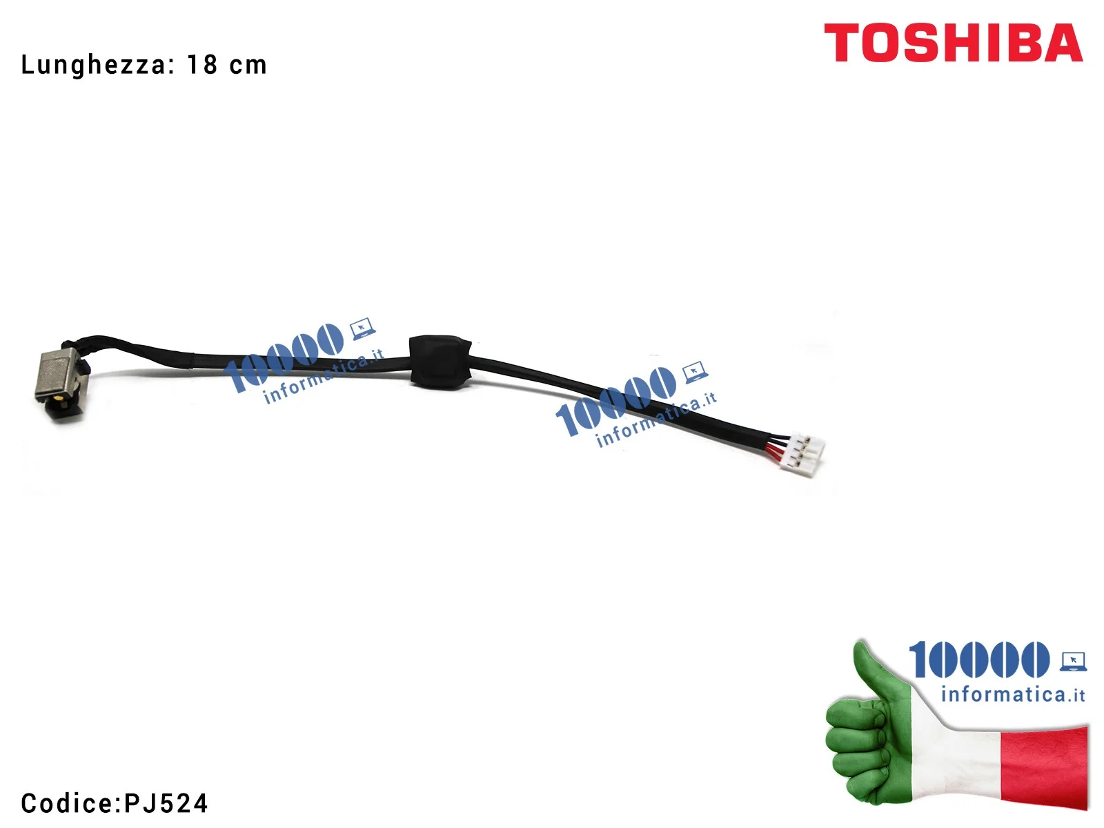 PJ524 Connettore DC Power Jack PJ524 TOSHIBA Satellite P870 P875 (18 cm)