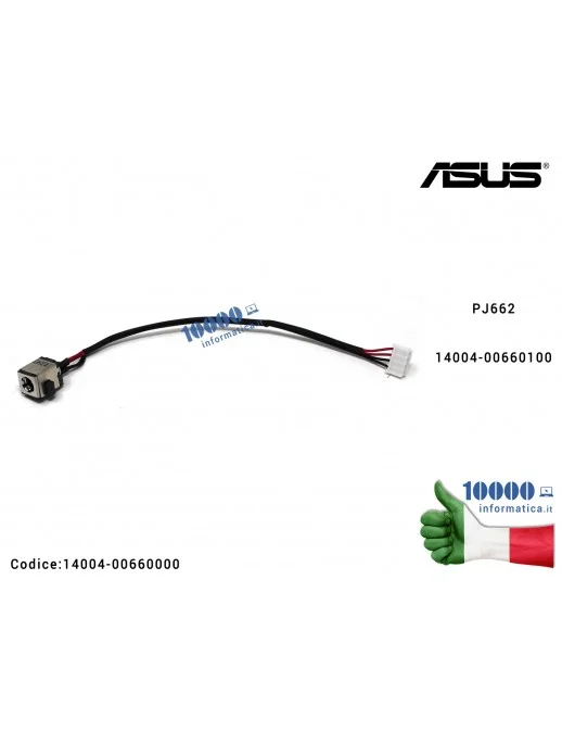 14004-00660000 Connettore di Alimentazione DC Power Jack PJ662 ASUS X55A X55C X55U X55V X55VD F55A F55C F55U F55V F55VD Q500A...