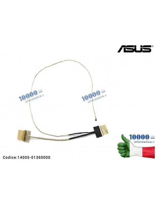 14005-01360000 Cavo Flat LCD ASUS [40 PIN] X555LD X555L K555 A555 F555 A555L F555L K555L R556L X554L (LVDS) 1422-01UQ0AS 1422...
