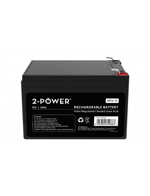2P12-12 2P12-12 2-Power 12V 12Ah VRLA Batteria Adatto per Multiple UPS Applications (APC RBC4)