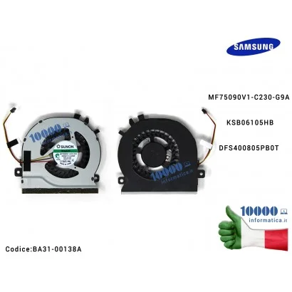 BA31-00138A Ventola di Raffreddamento Fan CPU SAMSUNG NP270E5E NP270E5V NP300E5E NP300E5V MF75090V1-C230-G9A DFS400805PB0T KS...