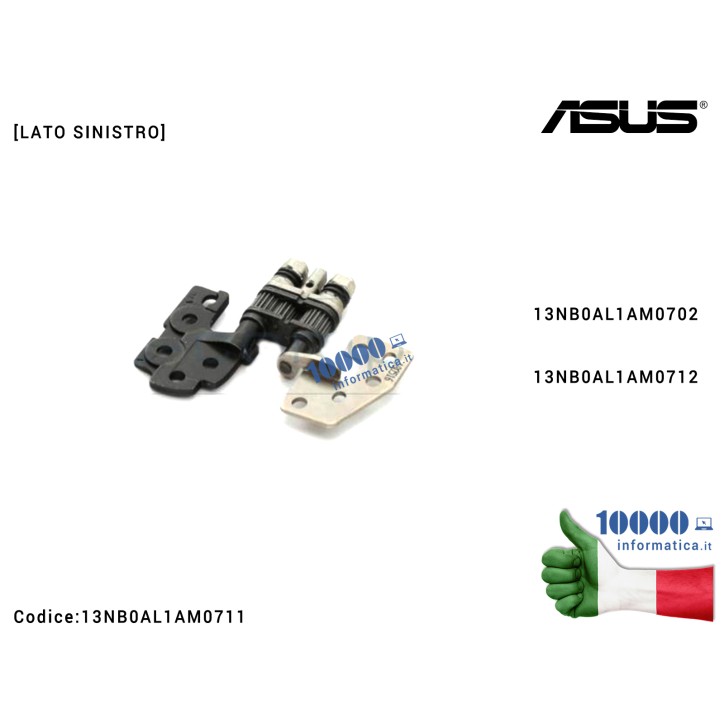 Cerniera Hinge [SX] ASUS VivoBook Flip TP301U TP301UA TP301UJ Q304U Q304UA [LATO SINISTRO] 13NB0AL1AM0702 13NB0AL1AM0712