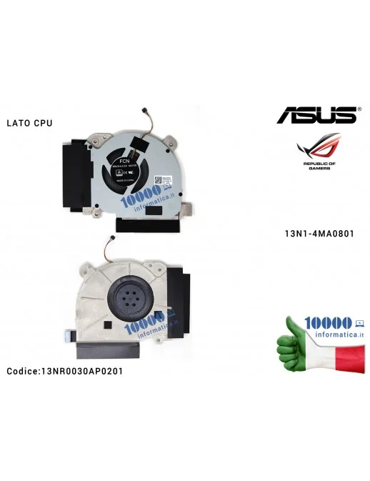 13NR0030AP0201 Ventola di Raffreddamento Fan CPU ASUS ROG Zephyrus GM501G GM501GS GM501GM 13N1-4MA0801