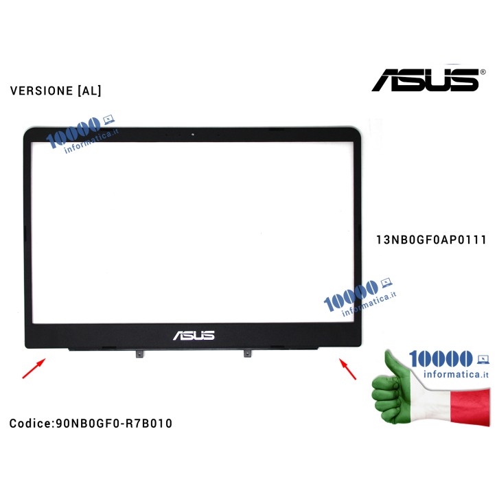 Cornice Display Bezel LCD ASUS VivoBook S14 S410 [AL] X411U X411UA X411UF X411UN X411UQ X411QR 13NB0GF0AP0111 90NB0GF0-R7B010