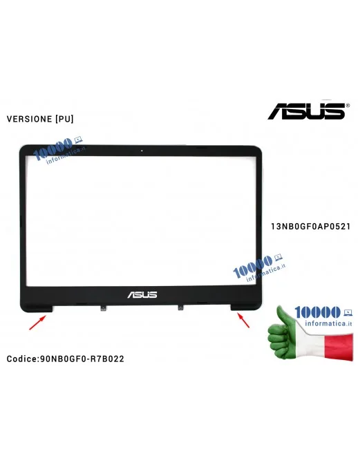 90NB0GF0-R7B022 Cornice Display Bezel LCD ASUS VivoBook S14 S410 [PU] X411U X411UA X411UF X411UN X411UQ X411QR 13NB0GF0AP0521...