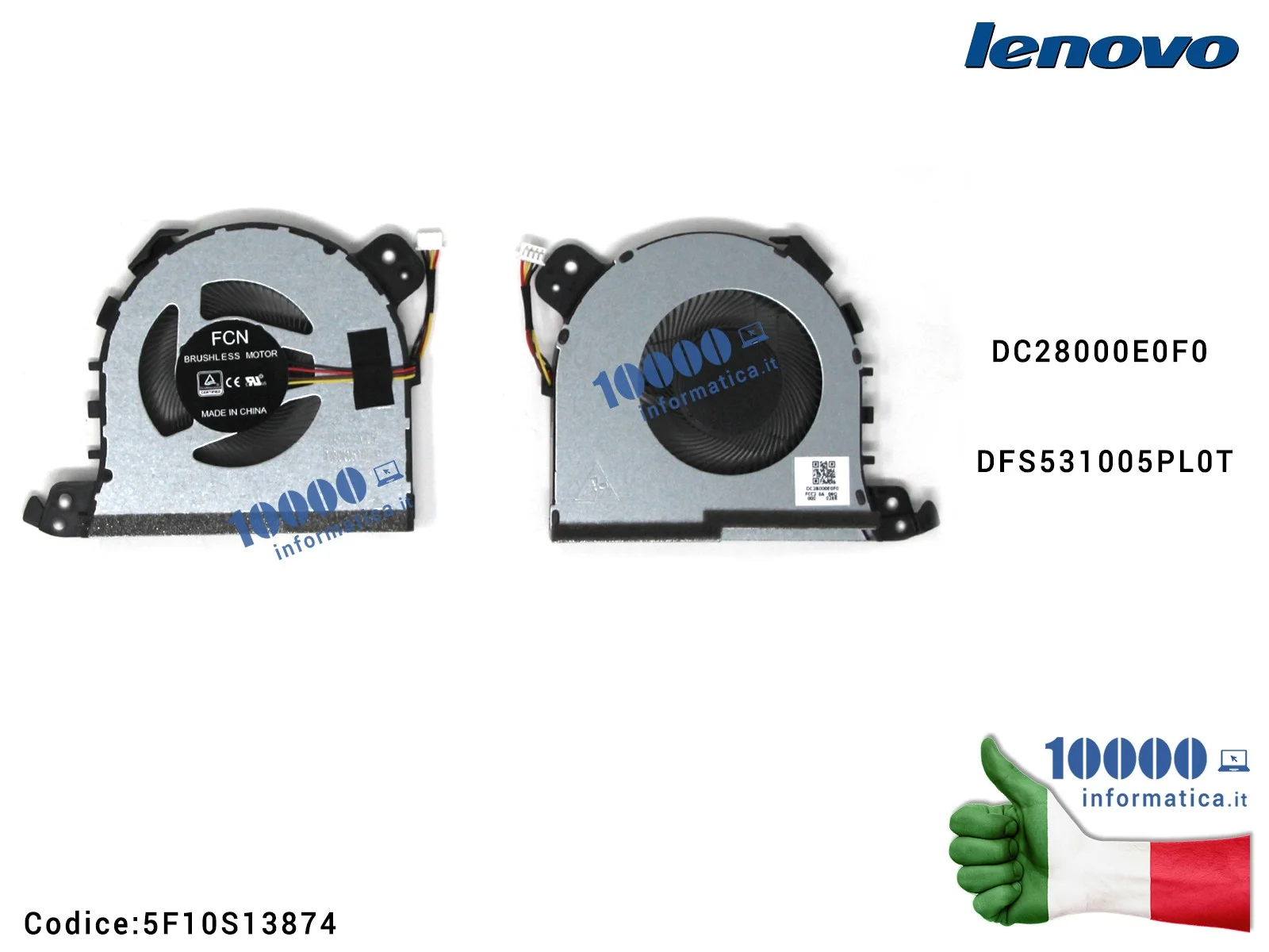 5F10S13874 Ventola Fan CPU LENOVO IdeaPad L340 L340-15API L340-15IWL (81LH) L340-17IRH L3-15ITL6 (82HL) L3-15IML05 (81Y3) DC2...