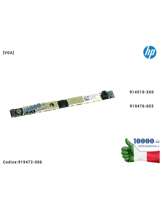 919472-006 Webcam Camera [1P Fix SM U2 Intg VGA] HP Pavilion 15-BR 15-BS 15-BW 250 G6 255 G6 TPN-C129 TPN-C130 [VGA] 914519-3X0