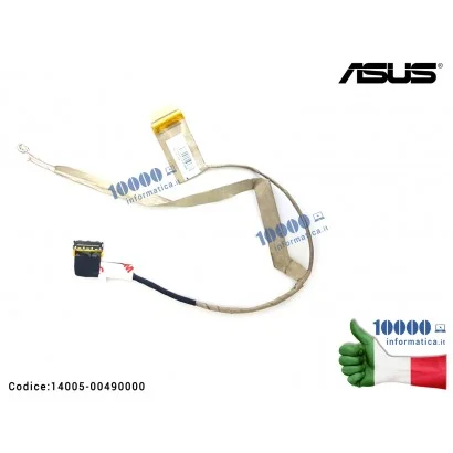 14005-00490000 Cavo Flat LCD ASUS K45D K45VD K45DE A45D X45E X45D (30pin, microfono incluso) DD0XY1LC000