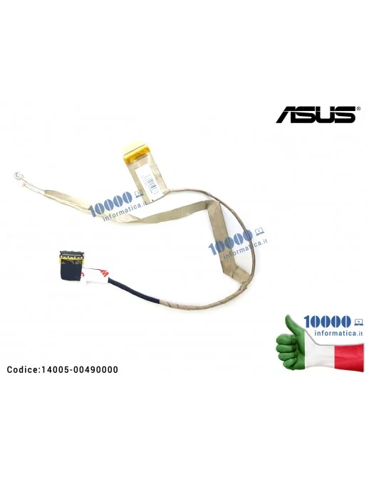14005-00490000 Cavo Flat LCD ASUS K45D K45VD K45DE A45D X45E X45D (30pin, microfono incluso) DD0XY1LC000