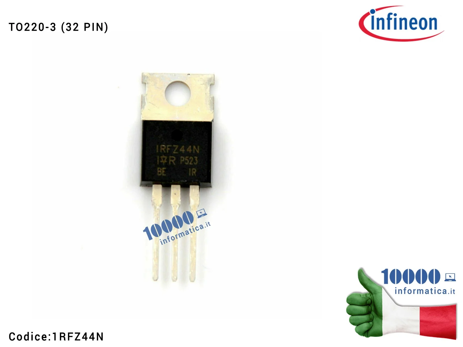 1RFZ44N IC Chip Mosfet 1RFZ44N IRF244N IRFZ 44N TRANSISTOR TO220-3 (55V - Logic Level Gate) International Rectifier IRFIZ44NPbF