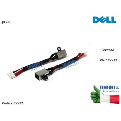 6VV22 Connettore di Alimentazione DC Power Jack PJ806 DELL Inspiron 17-7000 17-7773 17-7778 17-7779 P30E [8 cm] 06VV22 CN-06VV22