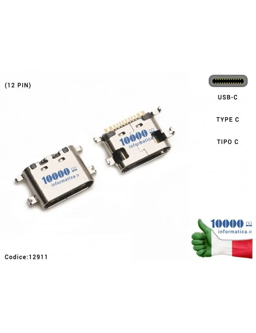 12911 Connettore di Alimentazione 12911 Tipo C (12 PIN) USB-C DC Power Jack Type-C