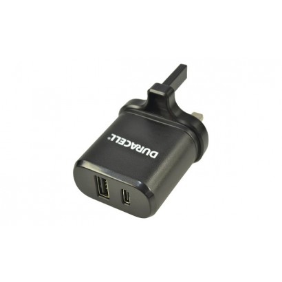 DRACUSB6-UK DRACUSB6-UK Duracell Type-C & Type-A Mains Charger Adatto per all Type-C Phone & Tablet Devices