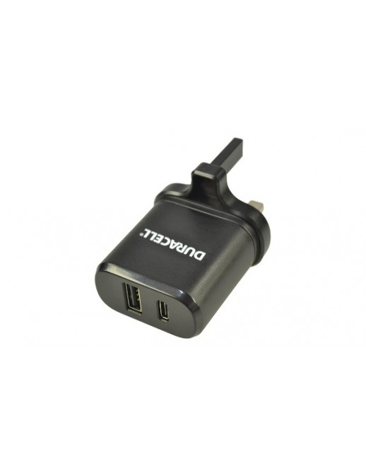 DRACUSB6-UK DRACUSB6-UK Duracell Type-C & Type-A Mains Charger Adatto per all Type-C Phone & Tablet Devices