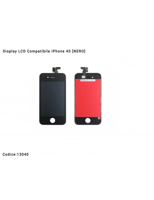 13040 Display LCD Compatibile iPhone 4S [NERO] Schermo Vetro Touch Screen