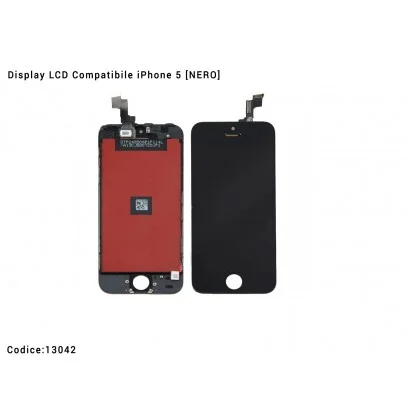 13042 Display LCD Compatibile iPhone 5 [NERO] Schermo Vetro Touch Screen