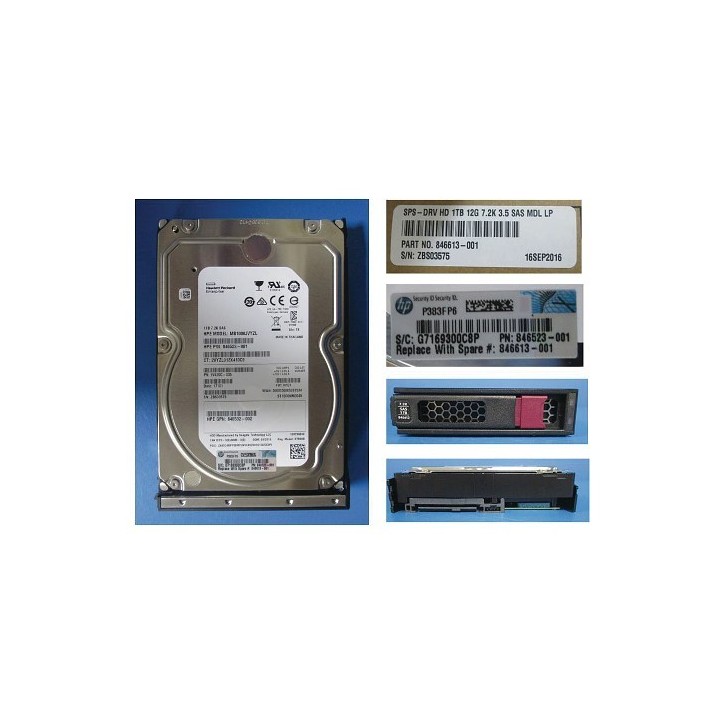 846613-001 SPS-DRV HD 1TB 12G 7.2K 3.5 SAS MDL LP 846613-001 SPS-DRV HD 1TB 12G 7.2K 3.5 SAS MDL LP