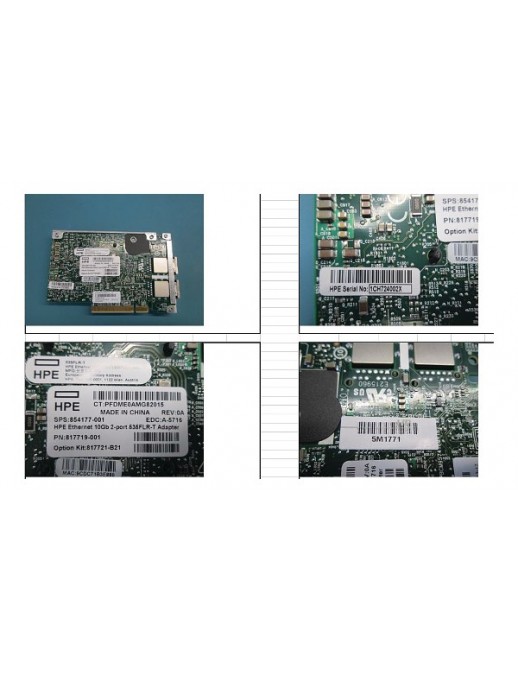 854177-001 854177-001 SPS-PCA FLR Adp G3 2p 10GbE BT BCM57406