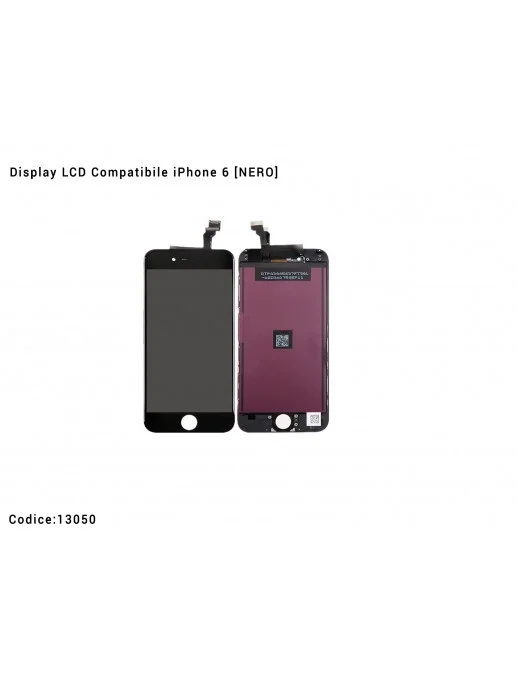 13050 Display LCD Compatibile iPhone 6 [NERO] Schermo Vetro Touch Screen