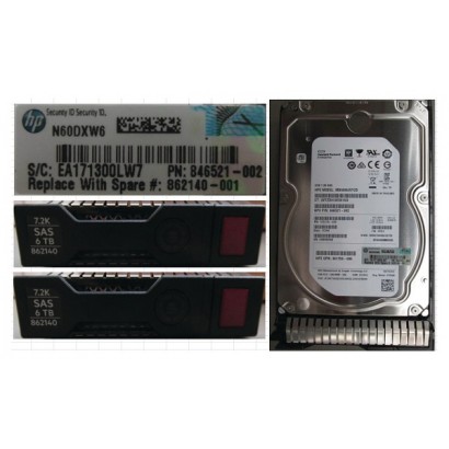 862140-001 862140-001 SPS-DRV HDD 6TB 12G 7.2K LFF SAS MDL SC