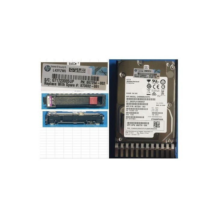 872844-B21 SPS-DRV HDD 600GB 12G 15K SFF SAS - sostituito con HPE spare part:873032-001