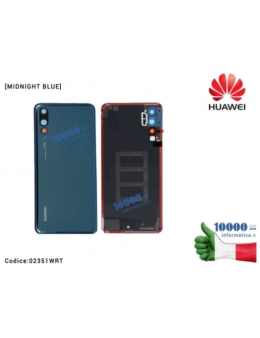 02351WRT Back Cover Posteriore Batteria [BLUE] HUAWEI P20 Pro (CLT-L09C) (CLT-L29C) [MIDNIGHT BLUE] completo di vetro fotocamera