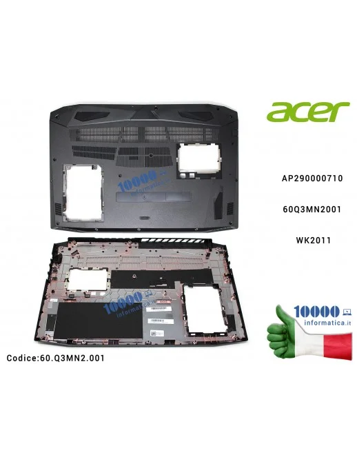 60.Q3MN2.001 Bottom Case Scocca Inferiore ACER Nitro AN515-42 AN515-52 AN515-53 AP290000710 60.Q3MN2.001 60Q3MN2001 WK2011