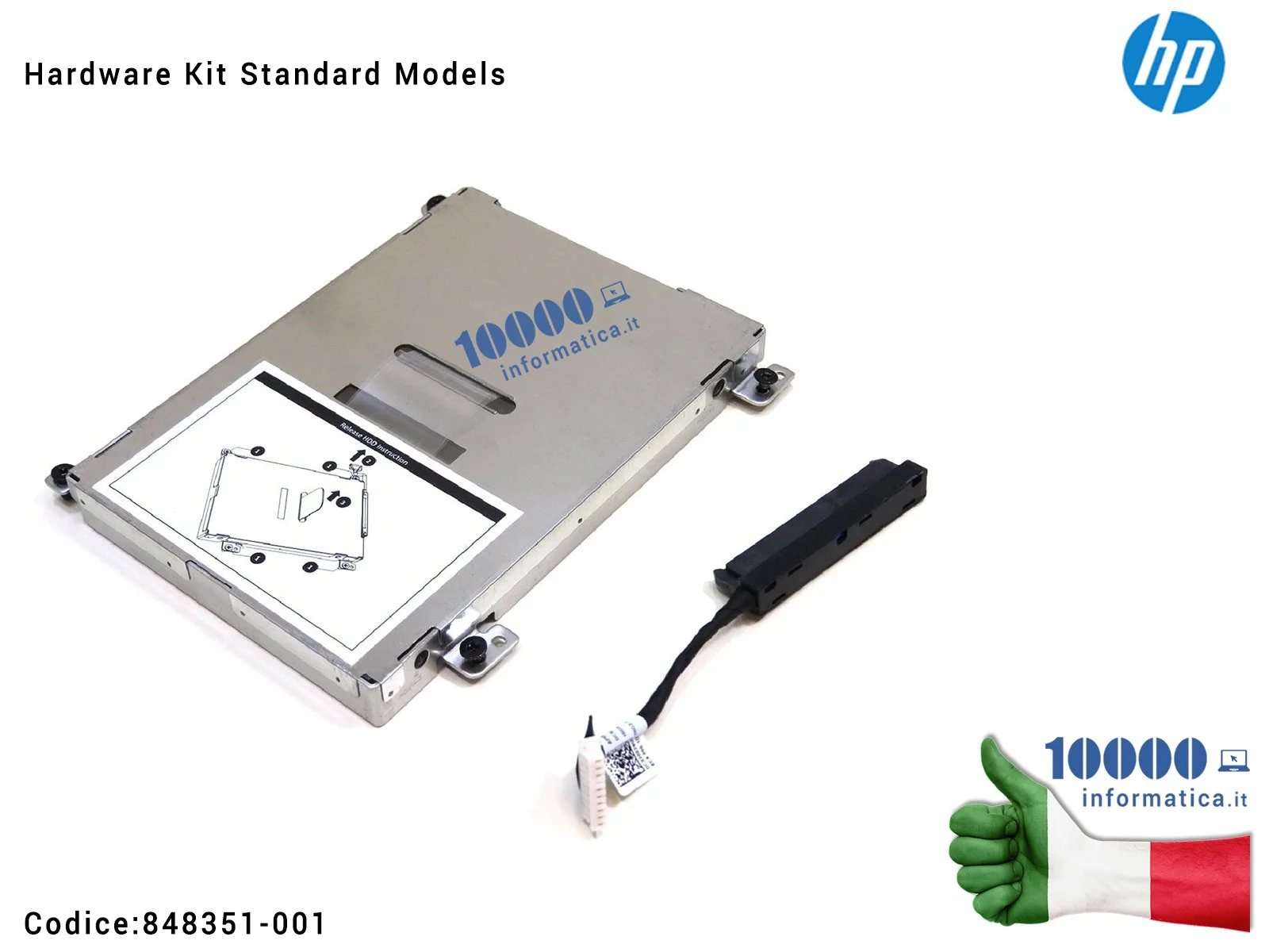 848351-001 KIT Supporto Caddy + Cavo Connettore HDD Hard Disk HP ZBook 17 G3 (STANDARD MODELS) Hard drive bracket + Hard driv...