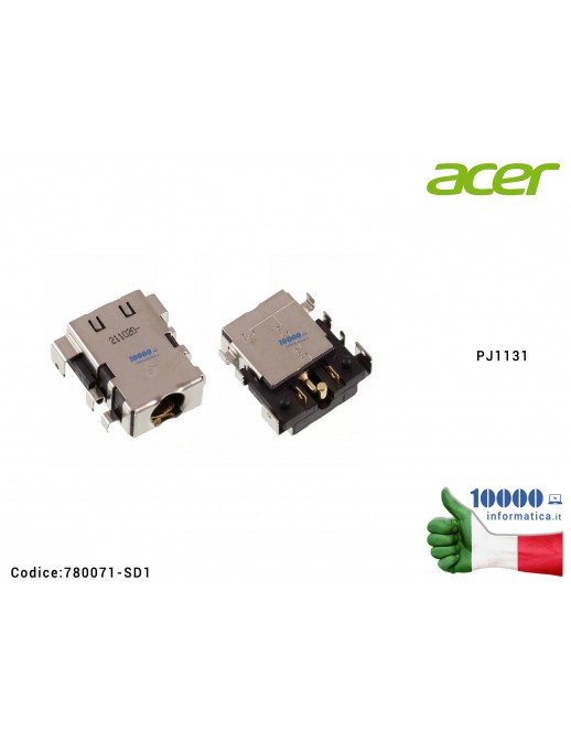 780071-SD1 Connettore DC Power Jack ACER AN515-56 AN515-57 HELIOS 300 Connettore DC Power Jack PJ1131 ACER Nitro 5 AN515-44 A...